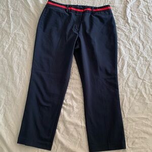 Tommy Hilfiger Navy Dress Pants with Red Waist Trim